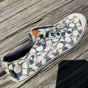 COACH LOGO Patterned Slip-On Sneakers, sz 9